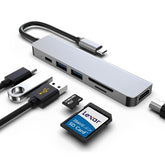 USB C Docking Station, HDMI to USB C Adapter for Monitor, USBC Hub HDMI Dongle for Laptop, Micro SD Card Reader USB C Dock for Chromebook, USB C to USB Adapter Multiport for MacBook pro(Gray) - Chronus